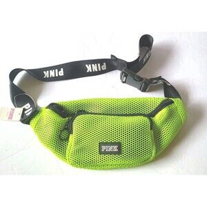 Victoria's Secret PINK Waist Pouch Fanny Pack Neon Green Adjustable New